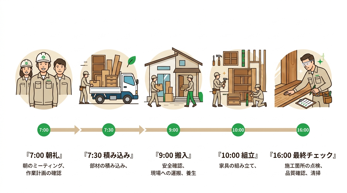 木工職人の1日の流れ - 現場での作業スケジュール